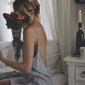 Brandy Melville Cream Floral Lynette Dress